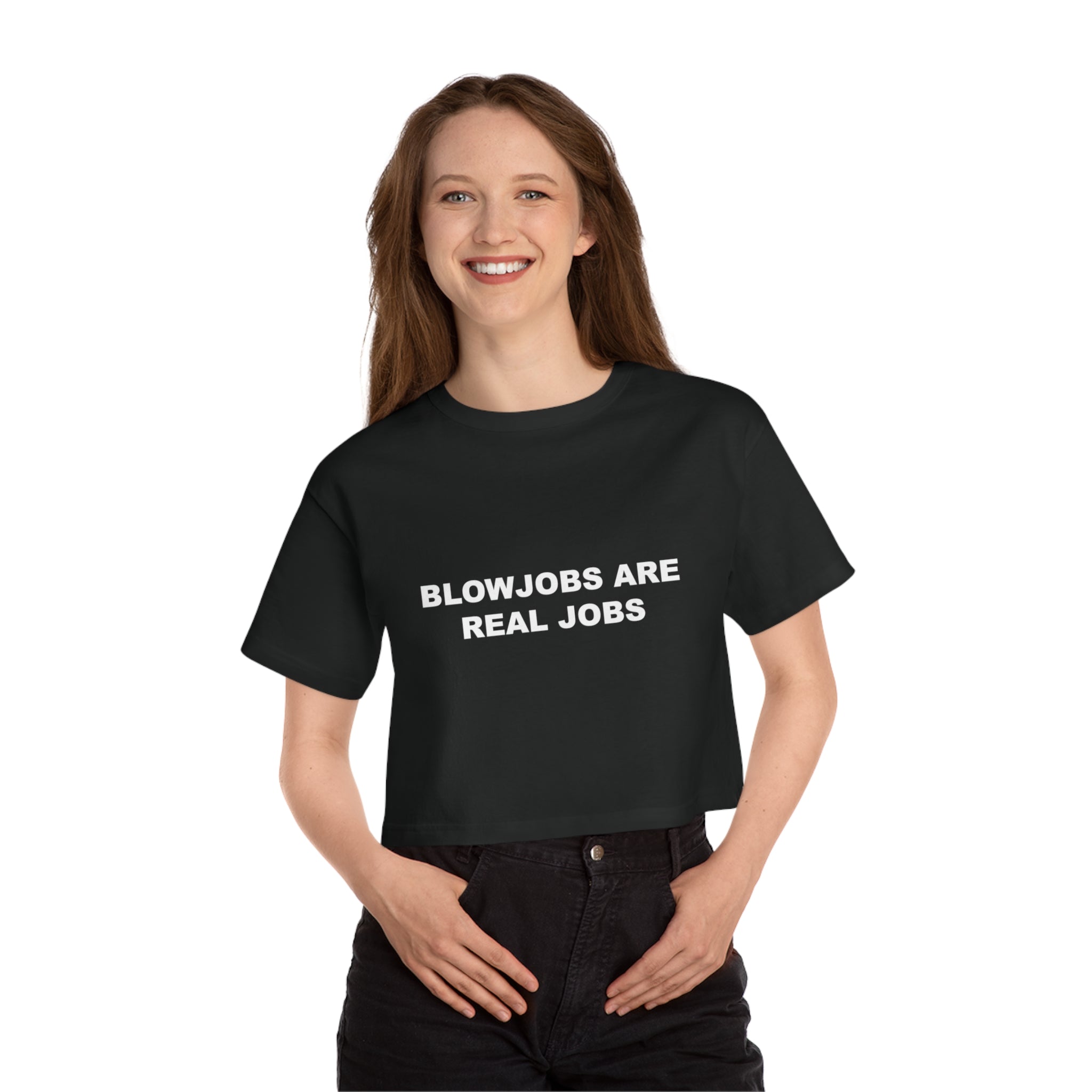 'Blowjobs Are Real Jobs' Cropped T-Shirt