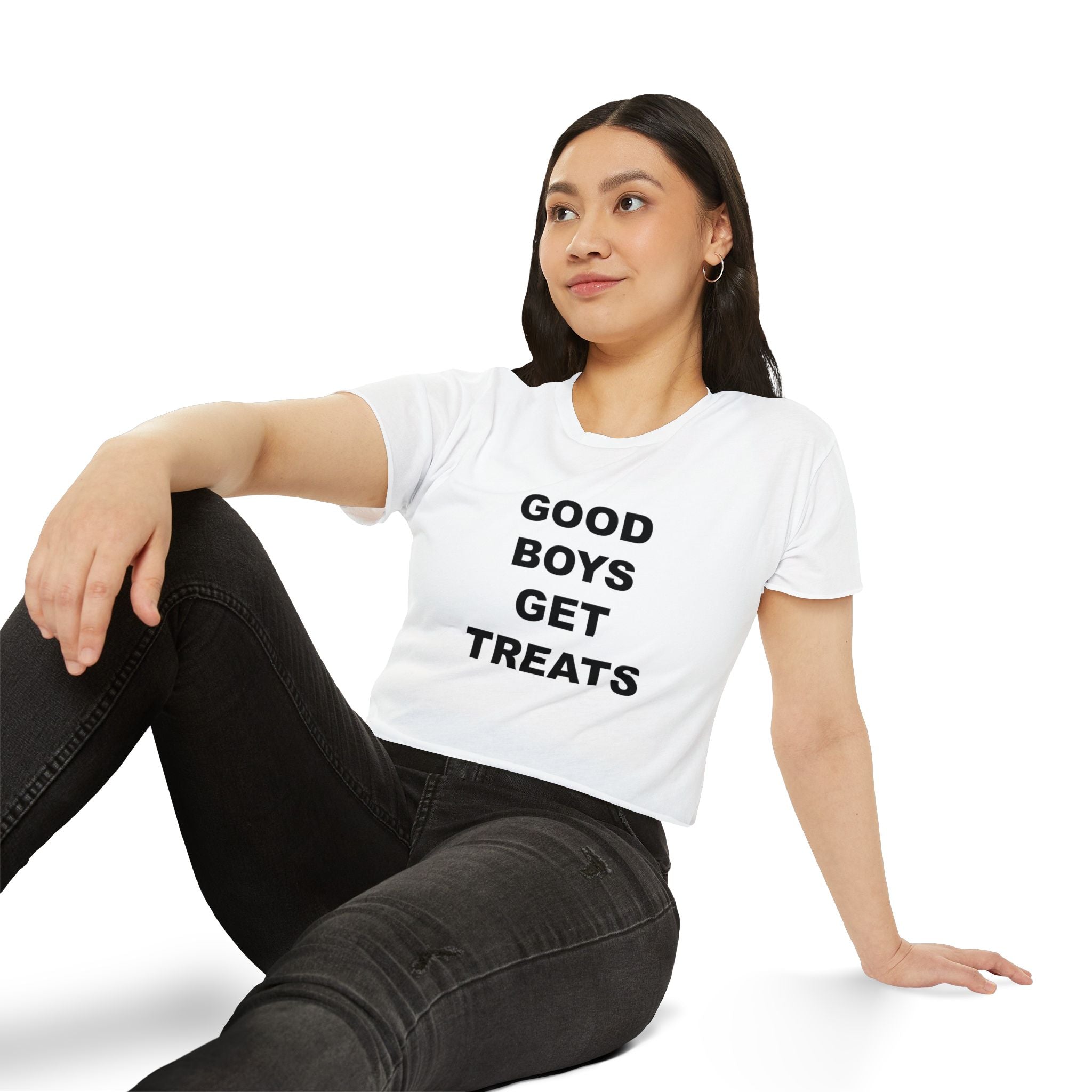 'Good Boys Get Treats' Crop Tee