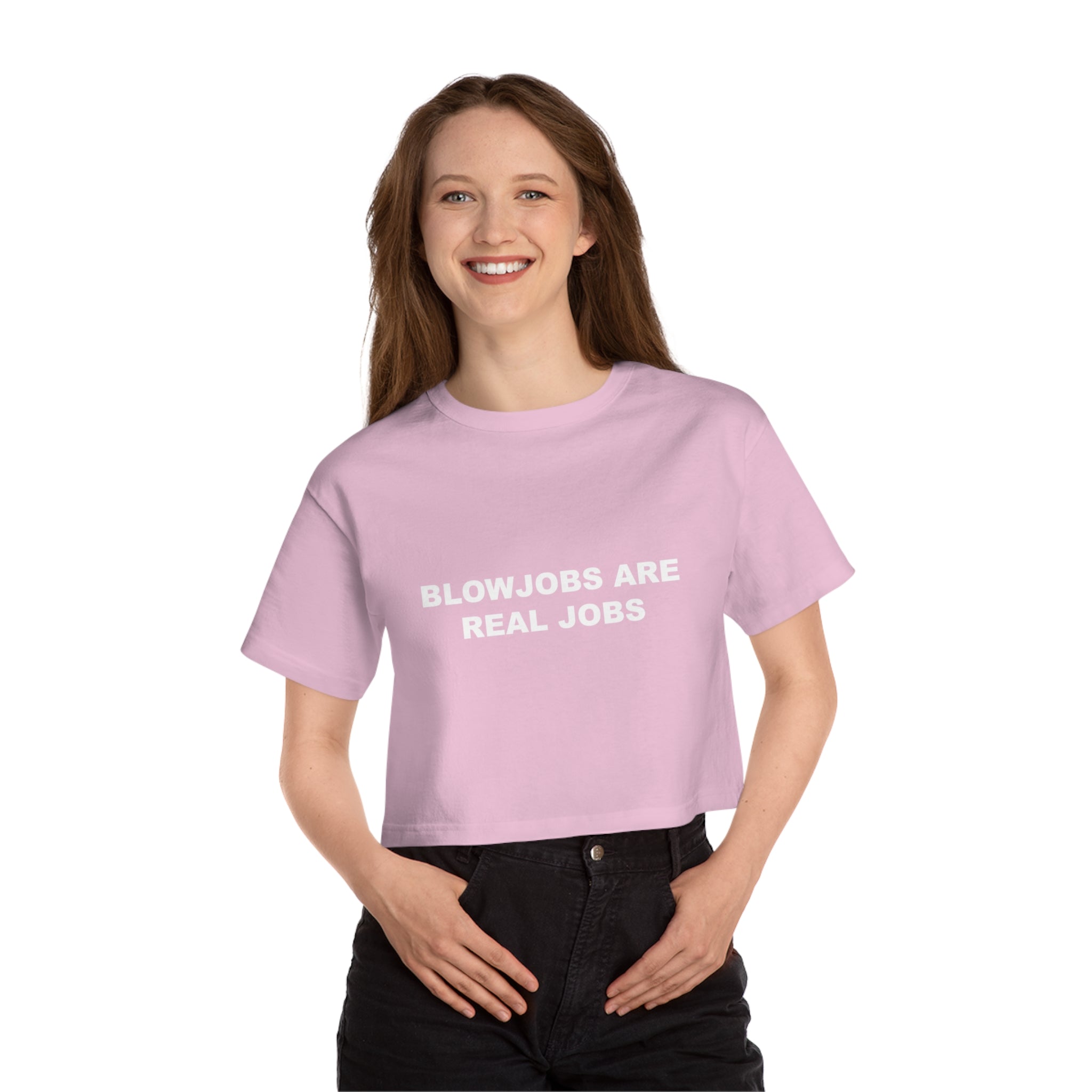 'Blowjobs Are Real Jobs' Cropped T-Shirt