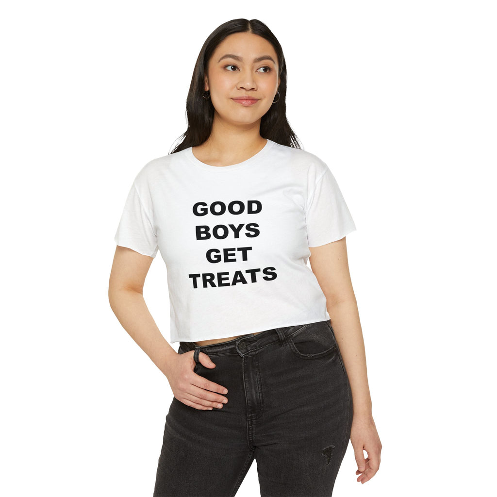 'Good Boys Get Treats' Crop Tee