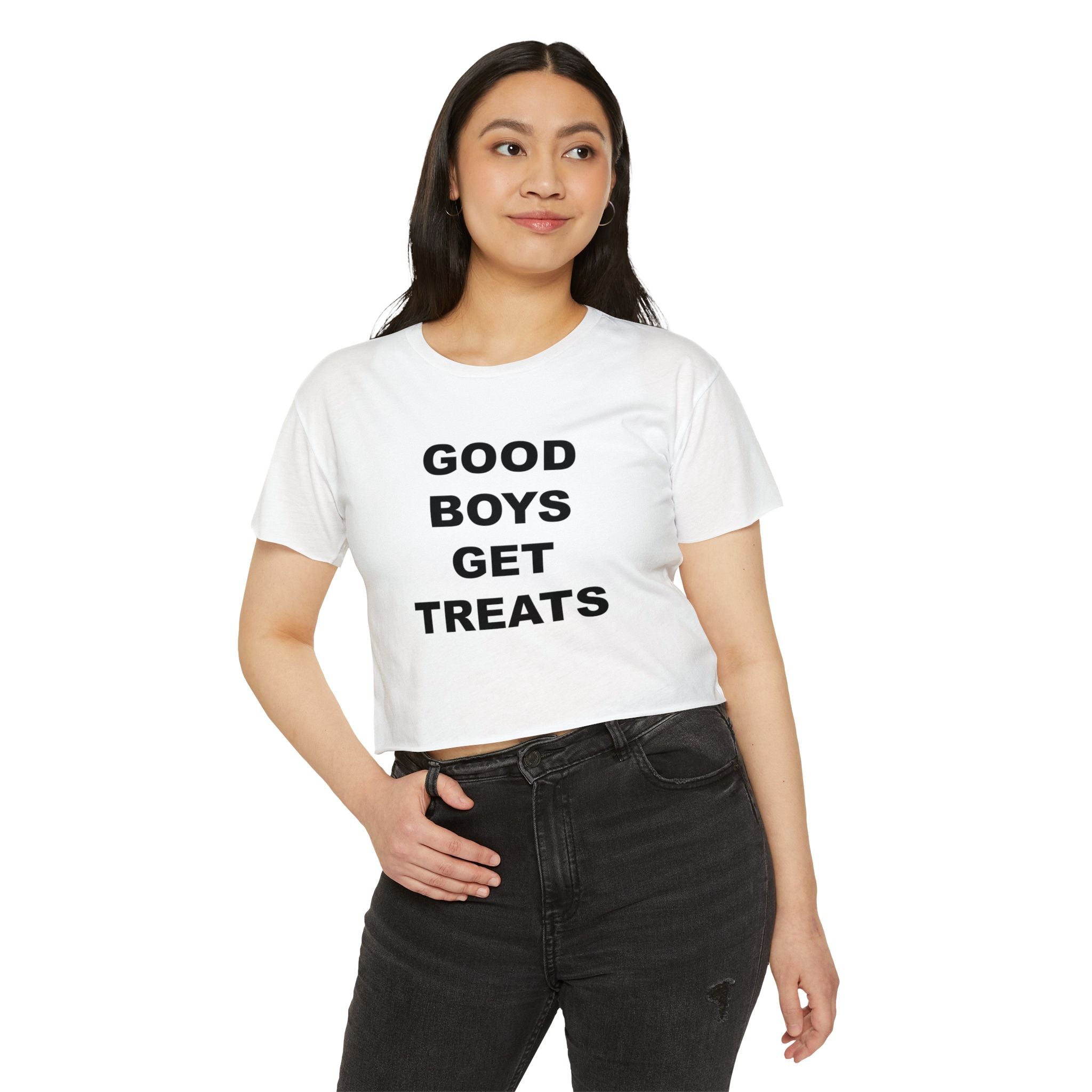 'Good Boys Get Treats' Crop Tee