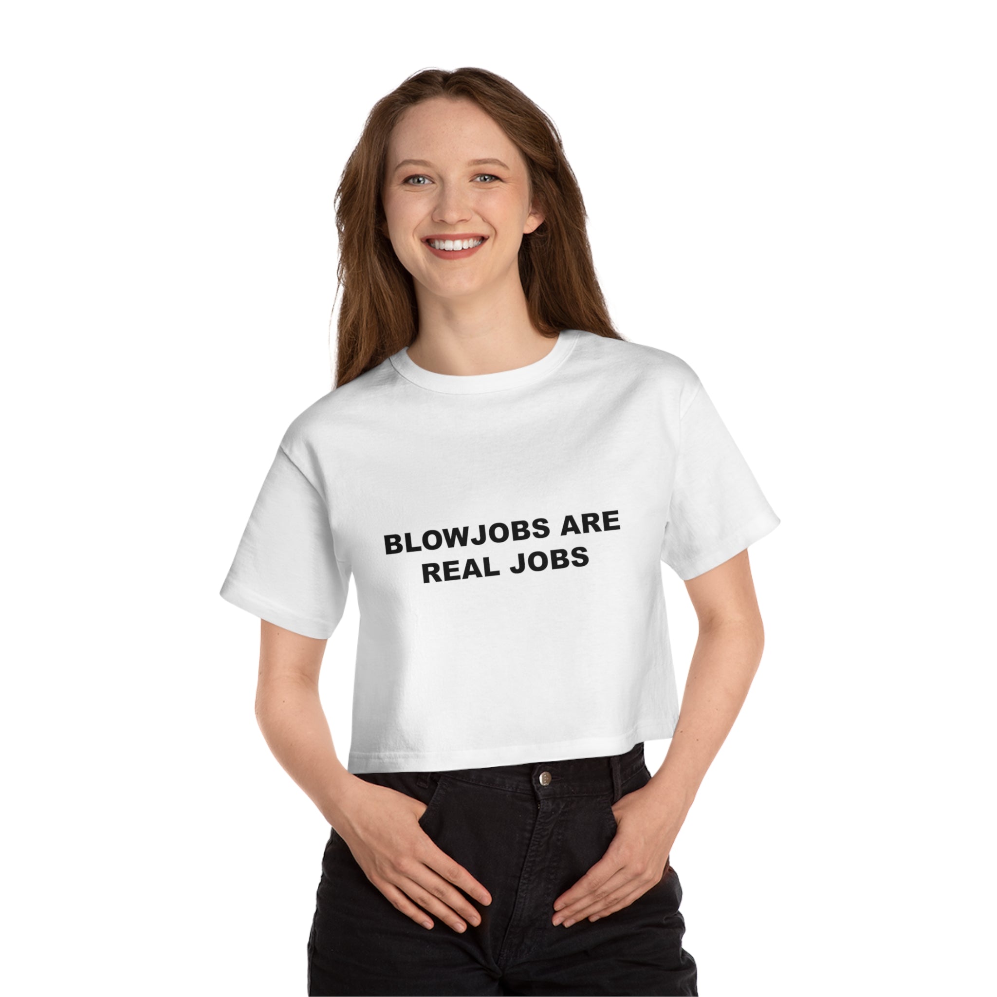 'Blowjobs Are Real Jobs' Cropped T-Shirt